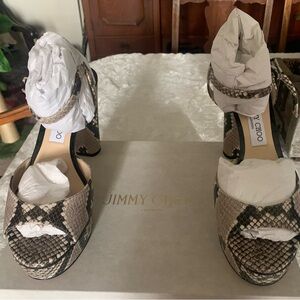 Jimmy Choo Black and Tan Heels Elegant Design